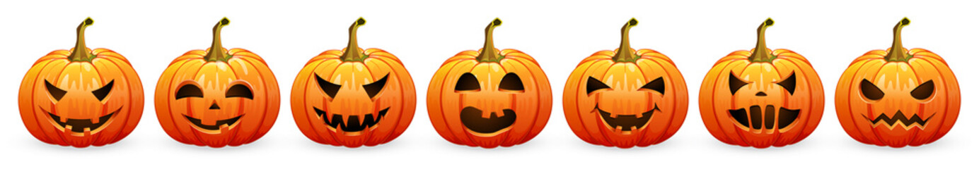 Pumpkin set for Halloween on a white background vector illustration
