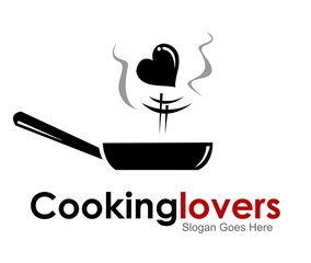 cooking lovers logo design vector