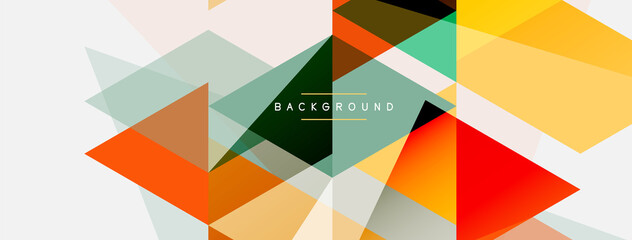 Color triangles composition, geometric abstract background. Techno or business concept, pattern for wallpaper, banner, background, landing page