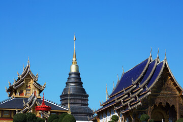 Fototapeta premium Famous temples, architectural appearance. Details closeup, Chiang Mai, Thailand
