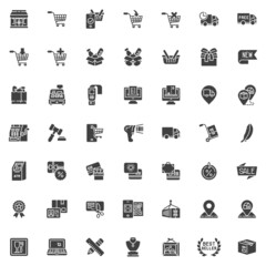 Ecommerce, commerce vector icons set