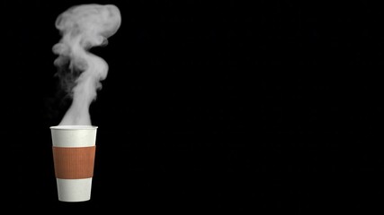 Cup of hot drink advertising with alpha channel