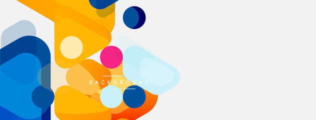 Abstract round geometric shapes and circles background. Trendy techno business template for wallpaper, banner, background or landing