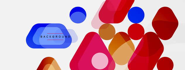 Abstract round geometric shapes and circles background. Trendy techno business template for wallpaper, banner, background or landing