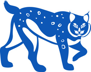 Vector lynx silhouette.  Isolated on white background.