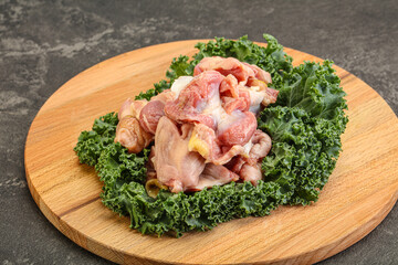 Raw chicken stomach for cooking
