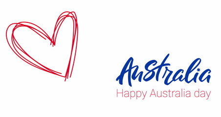 Happy Australia day lettering. Love Australia. Vector illustration