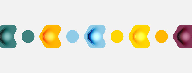 Color arrow shapes on white backdrop. Minimal geometric abstract background. Vector illustration for wallpaper banner background or landing page
