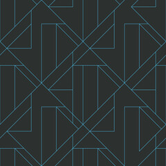 Seamless geometric pattern. Dark background. Vector seamless pattern. Geometric background with rhombus and nodes.