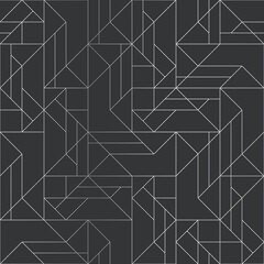 Silver texture. Seamless geometric pattern. Silver background. Vector seamless pattern. Geometric background with rhombus and nodes. - 459418795