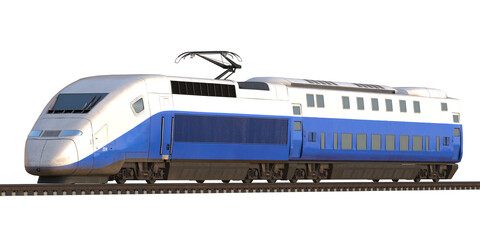 Obraz na płótnie Canvas 3D rendering of a brand-less generic train