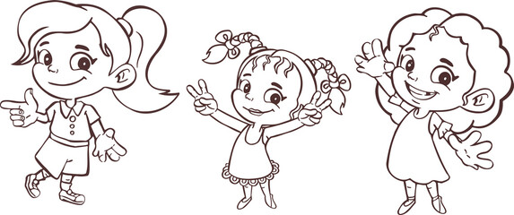 Little girl symbol icon shows gesture class, cool