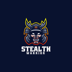 Vector Logo Illustration Stealth Warrior E Sport and Sport Style.