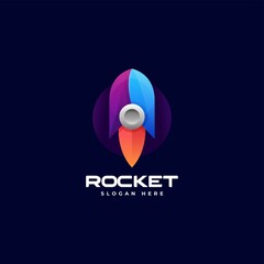 Vector Logo Illustration Rocket Gradient Colorful Style. © Artnivora