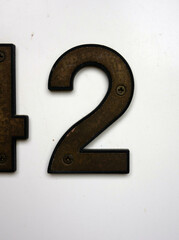 Written Wording in Distressed Typography Found Number Two 2