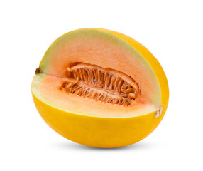 Yellow melon isolated on white