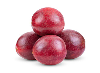 Purple passion fruit isolated on white