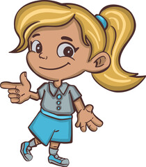 Little girl symbol icon shows gesture class, cool