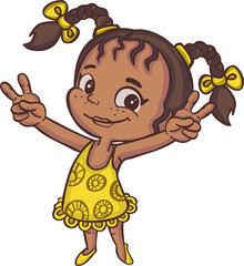 Little girl symbol icon shows gesture class, cool