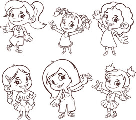 Little girl symbol icon shows gesture class, cool