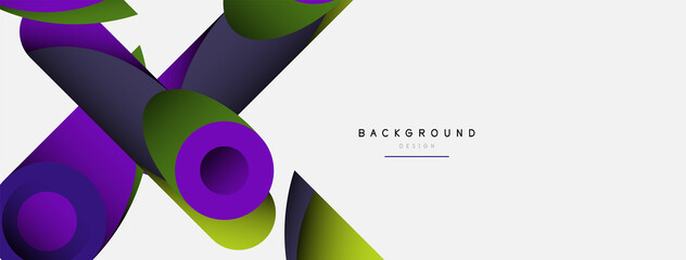 Abstract background. Minimal geometric circles and round style shapes with deep shadow effects. Trendy technology business template for wallpaper banner or background