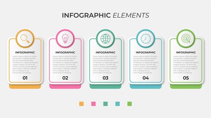 Presentation business infographic template with 5 options