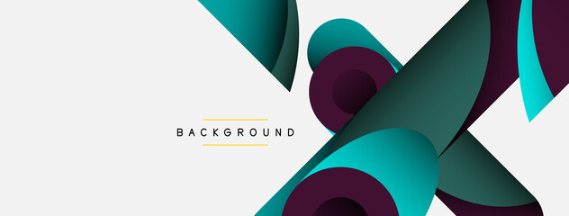 Abstract background. Minimal geometric circles and round style shapes with deep shadow effects. Trendy technology business template for wallpaper banner or background