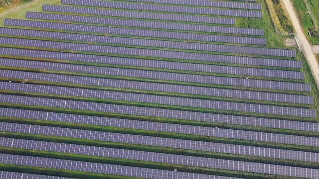 Aerial View Of Production Of Solar Panels In, Utby Gothenburg, Sweden - drone shot