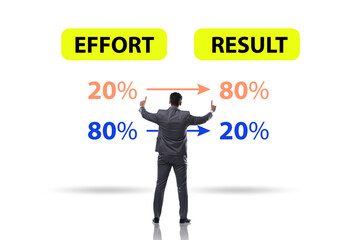 Businessman in pareto rule illustration