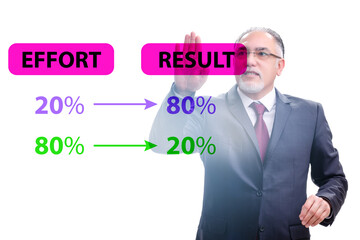 Businessman in pareto rule illustration