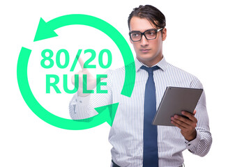 Businessman in pareto rule illustration