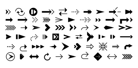 Arrow set icons.
Arrow vector collection. Arrow. Modern simple arrows. Cursor. Vector illustration.