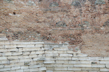 Textured background of ancient brick wall
