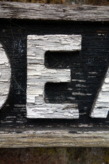 Written Wording in Distressed Typography Found Letter E