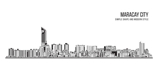 Obraz premium Cityscape Building Abstract Simple shape and modern style art Vector design - Maracay city