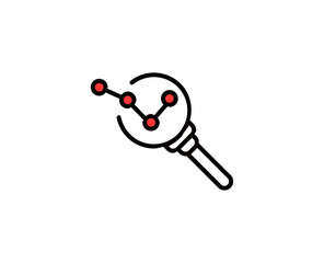 Search down line icon. Vector symbol in trendy flat style on white background. Search down sing for design.