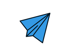 Paper airplane line icon. Vector symbol in trendy flat style on white background. Commerce sing for design.