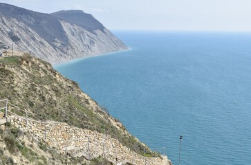 Types of the Black Sea. The outskirts of Anapa. Mountains and rocks.