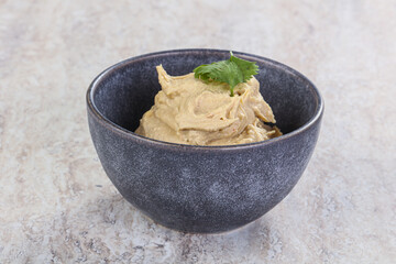 Traditional Jewish Hummus with olive oil