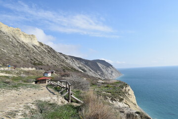 Types of the Black Sea. The outskirts of Anapa. Mountains and rocks.