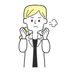 怒っている医師のイラスト