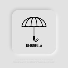 Umbrella thin line icon, autumn accessory. Modern vector illustration