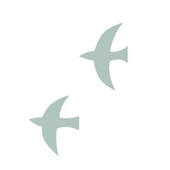 空を飛ぶ二羽の鳥のシルエット