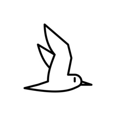 Seagull thin line icon. Modern vector illustration of bird.
