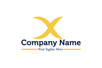 Golden X company logo template