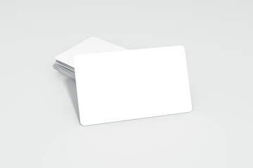 Mockup of blank Business Card and stack. Isolated with clipping path.