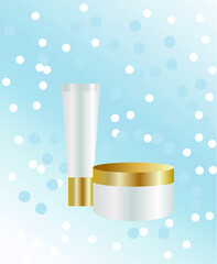 vector cosmetic creams. flat image of tubes of face creams. face and body skin care