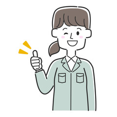 サムズアップしている工務店の社員