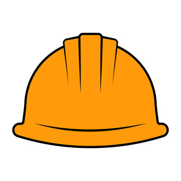 Orange construction helmet casque, hat for head protection