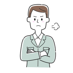 怒っている工務店の社員